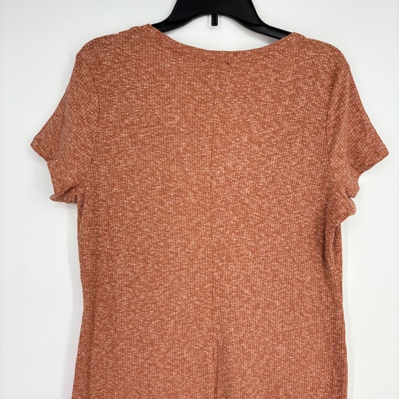 Jessica Simpson Womens Size 1X Jax Front Slit Rib Knit Dress Burnt Orange Auburn - Picture 8 of 12